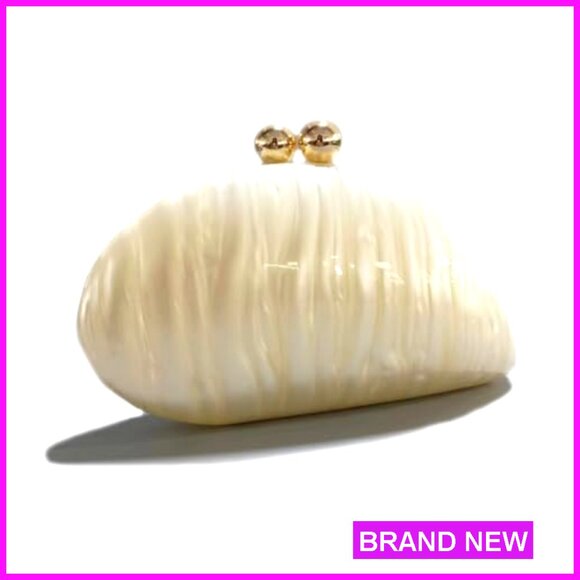 Acrylic Shell Clutch Evening Bag Elegant Glitter Handbag for Wedding Party